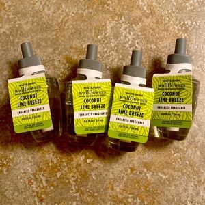 Lot of 4 Bath and Body Works Coconut Line Breeze plug in refills